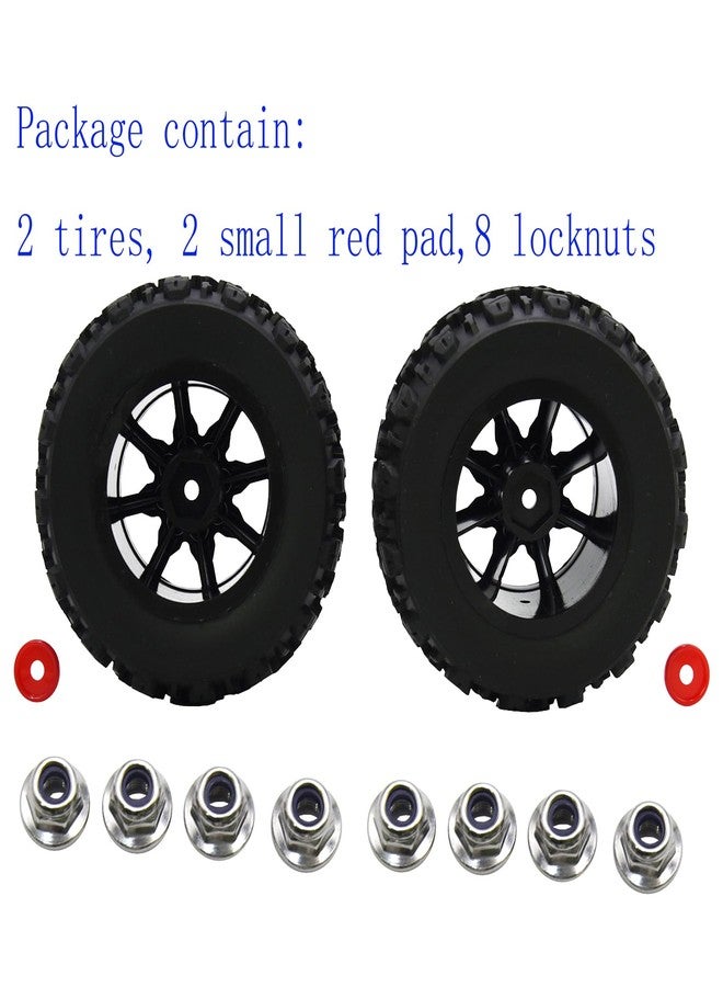 Blomiky 14300E1 12mm Hex-Hole 3.5 * 1.65 Inch Wheel Assembly Tire Set Accessories Suitable for 1/14 1/16 Hyper Go 14210 14211 H14BM H16BM H16PL 16208 16209 RC Trucks / 14210 Tire and Locknut - Image 4